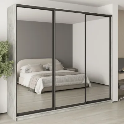 Шафа-купе тридверна Mebel Star Комбо BG 270х45х240 см Бетон (MBS-9857)