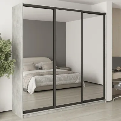 Шафа-купе тридверна Mebel Star Комбо BG 240х60х240 см Бетон (MBS-9864)