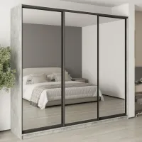 Шкаф-купе трехдверный Mebel Star Комбо BG 260х60х240 см Бетон (MBS-9866)