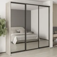 Шафа-купе тридверна Mebel Star Комбо BG 240х45х240 см Аляска сірий (MBS-9874) Шафа-купе тридверна Mebel Star Комбо BG 240х45х240 см Аляска сірий (MBS-9874)