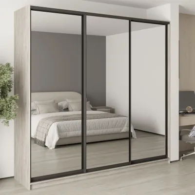 Шафа-купе тридверна Mebel Star Комбо BG 250х45х240 см Аляска сірий (MBS-9875)