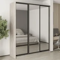 Шафа-купе тридверна Mebel Star Комбо BG 200х60х240 см Аляска сірий (MBS-9880)