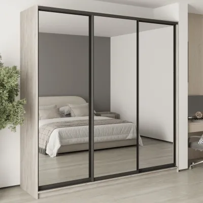 Шафа-купе тридверна Mebel Star Комбо BG 240х60х240 см Аляска сірий (MBS-9884)
