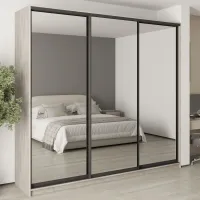 Шафа-купе тридверна Mebel Star Комбо BG 260х60х240 см Аляска сірий (MBS-9886)