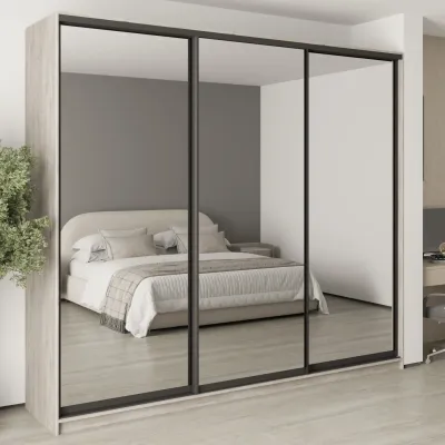 Шафа-купе тридверна Mebel Star Комбо BG 270х60х240 см Аляска сірий (MBS-9887)