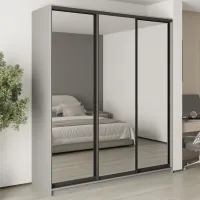 Шафа-купе тридверна Mebel Star Комбо BG 210х45х240 см Серая мышка (MBS-9911)
