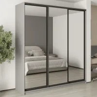 Шкаф-купе трехдверный Mebel Star Комбо BG 220х45х240 см Серая мышка (MBS-9912) Шкаф-купе трехдверный Mebel Star Комбо BG 220х45х240 см Серая мышка (MBS-9912)