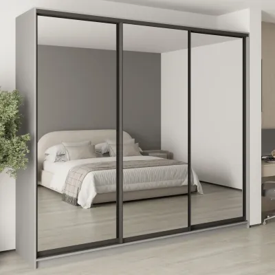 Шафа-купе тридверна Mebel Star Комбо BG 270х60х240 см Серая мышка (MBS-9927)