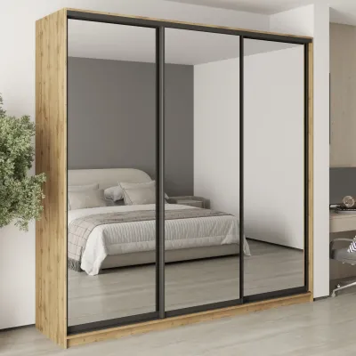 Шафа-купе тридверна Mebel Star Комбо BG 240х60х240 см Дуб тахо (MBS-9944)