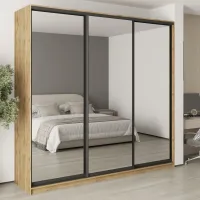 Шафа-купе тридверна Mebel Star Комбо BG 250х60х240 см Дуб тахо (MBS-9945)