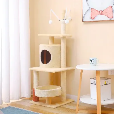 Кігтеточка лежак для кота Taotaopets Y0006 40x40x118 см Бежевий (14010-94007)
