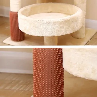 Кігтеточка лежак для кота Taotaopets Y0006 40x40x118 см Бежевий (14010-94007)