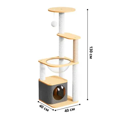 Когтеточка игровой центр для кота Taotaopets Y0044-А 40x40x130 см Разноцветный (14016-94008)