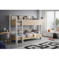 Двухярусная детская кровать Cubus Sway 2086x1276x1680 мм Белый/Артизан (sw90200war)
