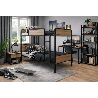 Двухъярусная кровать Cubus ХАЙТЕК ДАБЛ Люкс 80x200 см Дуб Крафт (htd80200lx)