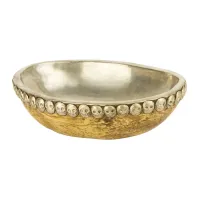 Ритуальная чаша Капала Kailash 17.5x13x6 см Серебристо-коричневый (23858)