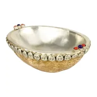 Ритуальная чаша Капала Kailash 17.5x13x6.5 см Серебристо-коричневый (27933)