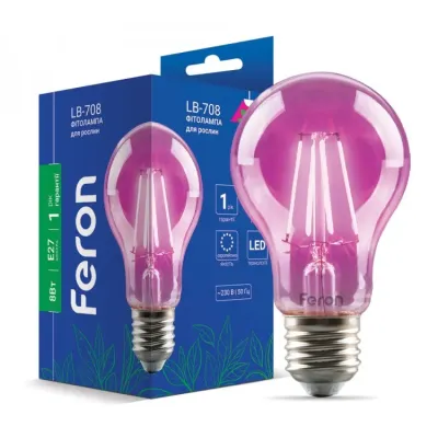 Фитолампочка Feron LB-708 светодиодная 8 Вт E27 (2791823807)