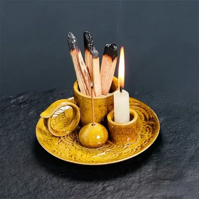 Подставка для благовоний Lesko JCSMJ20 13х5 см Mustard Yellow (13983-94734)