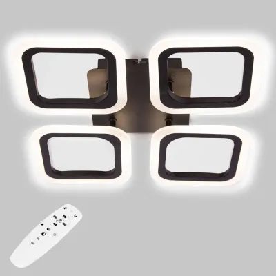 Стельова LED люстра Sunlight 35x35x9 см Чорний (6325/4S BLK)