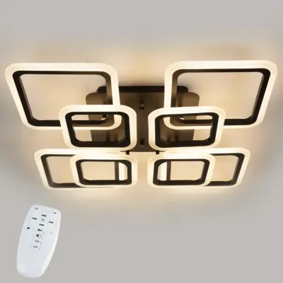 Стельова LED люстра Sunlight 52x9 см Чорний (6325/4+4S BLK) Стельова LED люстра Sunlight 52x9 см Чорний (6325/4+4S BLK)