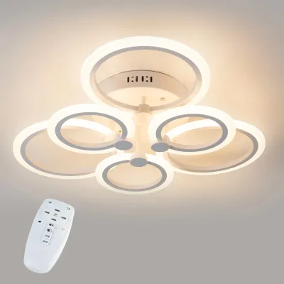 Стельова LED люстра Sunlight 54x9 см Білий (6326/3+3 WHT) Стельова LED люстра Sunlight 54x9 см Білий (6326/3+3 WHT)