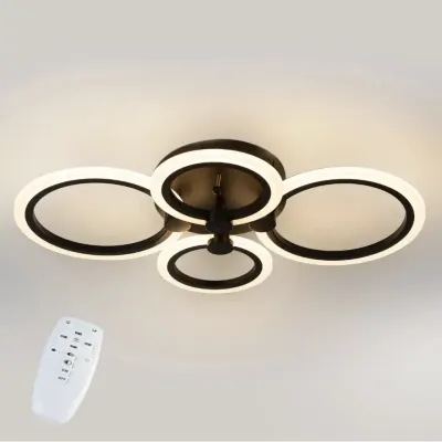 Стельова LED люстра Sunlight 35x49x9 см Чорний (6326/2+2 BLK)