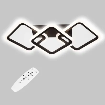 Стельова LED люстра Sunlight 59x31x9 см Чорний (6325/2+1S BLK)