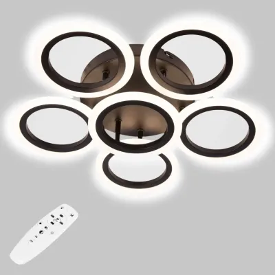 Потолочная LED люстра Sunlight 44x44x9 см Черный (6326/5+1S BLK) Потолочная LED люстра Sunlight 44x44x9 см Черный (6326/5+1S BLK)