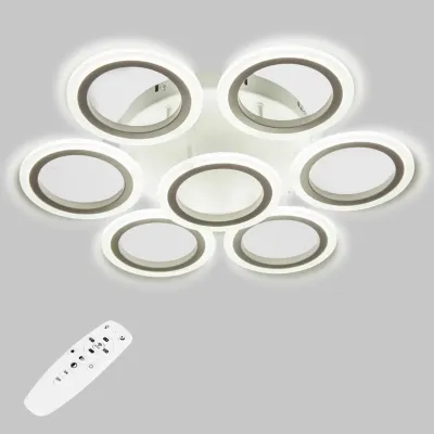 Стельова LED люстра Sunlight 49x49x9 см Білий (6326/6+1S WHT)