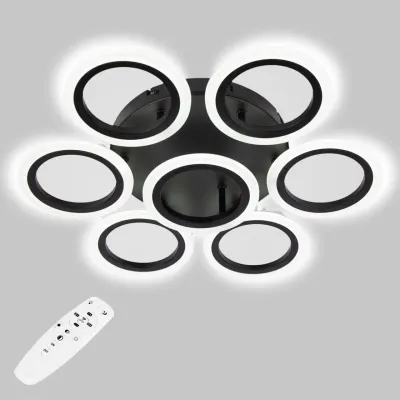 Потолочная LED люстра Sunlight 49x49x9 см Черный (6326/6+1S BLK) Потолочная LED люстра Sunlight 49x49x9 см Черный (6326/6+1S BLK)