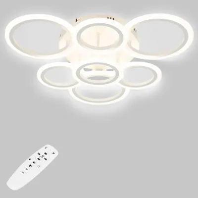 Стельова LED люстра Sunlight 58x58x12 см Білий (6326/3+4 WHT)