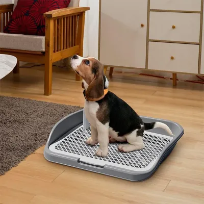 Туалет зі стовпчиком для собак Taotaopets 2210030 38x47x9 см Сірий (14012-94210)