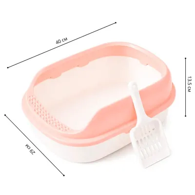 Туалет для кішок з лопаткою Taotaopets 226611 40x13.5x29 см Peach (8920-94553)
