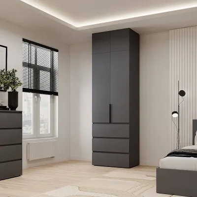 Шкаф распашной с антресолью Art In Head №2 Light 800x2500x500 мм Графит серый (A1LT12070000000)
