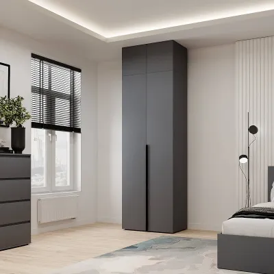 Шафа розпашна з антресоллю Art In Head №1 Light 800x2600x500 мм Графіт сірий (A2LT11070000000) Шафа розпашна з антресоллю Art In Head №1 Light 800x2600x500 мм Графіт сірий (A2LT11070000000)