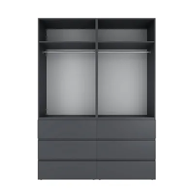 Шкаф распашной с антресолью Art In Head №10 Light 1600x2500x500 мм Графит серый (A1LTK0107000000) Шкаф распашной с антресолью Art In Head №10 Light 1600x2500x500 мм Графит серый (A1LTK0107000000)