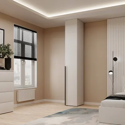Шкаф пенал закрытый с антресолью Art In Head №1 Light 400x500x2600 мм Белый бриллиант (A2LT08010000000)