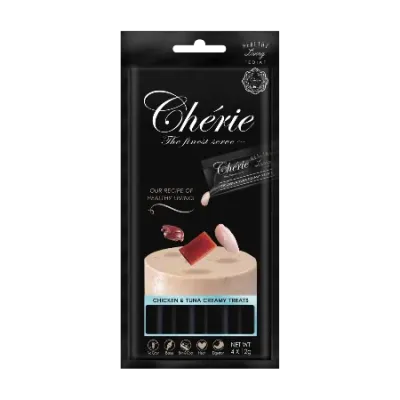 Полноценный корм для котов Cherie Healthy Living Кремовое пюре из курицы и тунца 4х12 г (04706) Полноценный корм для котов Cherie Healthy Living Кремовое пюре из курицы и тунца 4х12 г (04706)