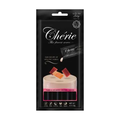 Полноценный корм для котов Cherie Healthy Living Кремовое пюре из тунца и лосося 4х12 г (04737) Полноценный корм для котов Cherie Healthy Living Кремовое пюре из тунца и лосося 4х12 г (04737)