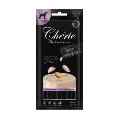 Лакомство для собак Cherie Healthy Living кремовое пюре из курицы и батата 4х12 г (04751) Лакомство для собак Cherie Healthy Living кремовое пюре из курицы и батата 4х12 г (04751)