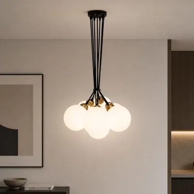 Люстра подвесная MSK Electric Luna Е27 d-150mm NL 202612-7R BK 1100 мм Черный (622746) Люстра подвесная MSK Electric Luna Е27 d-150mm NL 202612-7R BK 1100 мм Черный (622746)