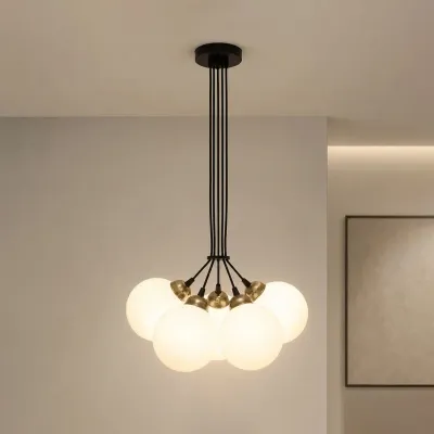 Світильник підвісний MSK Electric Luna d-150mm Е27 PL 202612-5R BK 400x1100 мм Чорно-бронзовий (622752)