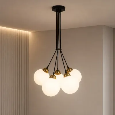 Світильник підвісний MSK Electric Luna d-150mm Е27 PL 202612-5R BK 400x1100 мм Чорно-бронзовий (622752)