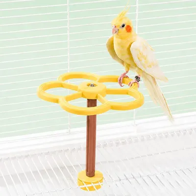 Игрушка-вертушка для птиц Lesko N365001 17.7x18.2x18.6 см Желтый (14216-95081)