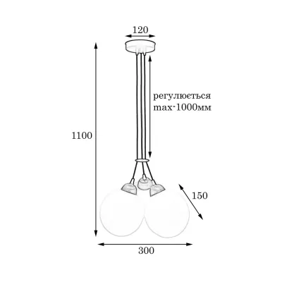 Светильник подвесной MSK Electric Luna d-150mm Е27 PL 202612-3R BK 300x1100 мм Черно-бронзовый (622750) Светильник подвесной MSK Electric Luna d-150mm Е27 PL 202612-3R BK 300x1100 мм Черно-бронзовый (622750)