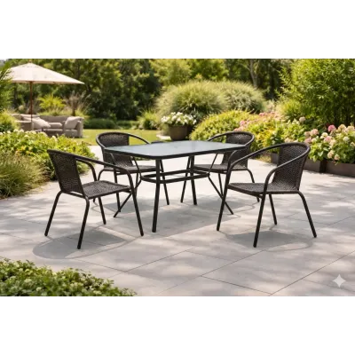 Комплект садових меблів GardenLine Fenix-4 5 ​​предметів Чорний