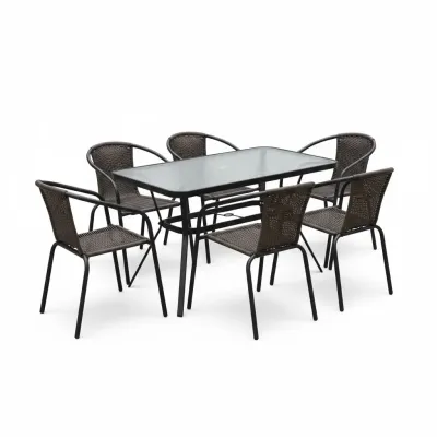 Комплект садовой мебели GardenLine Fenix-6 7 предметов Черный