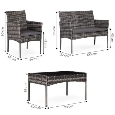 Набор садовой мебели GardenLine MultiGarden Reno 4 предмета Grey (ESO-F574-4-4)