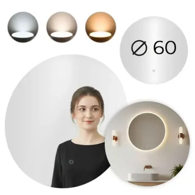 Настінне дзеркало ModernHome by Multistore LED 60 см (5905817008643)
